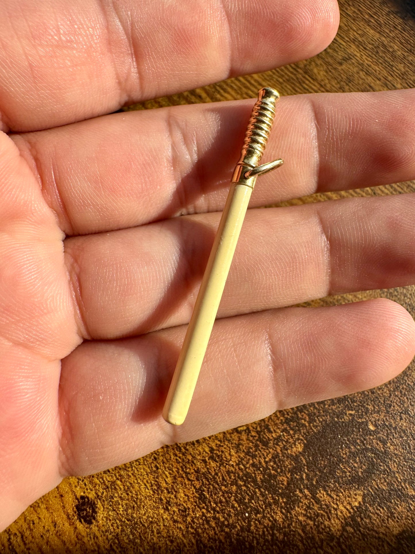 14k Gold Antique Enamel Tooth Pick