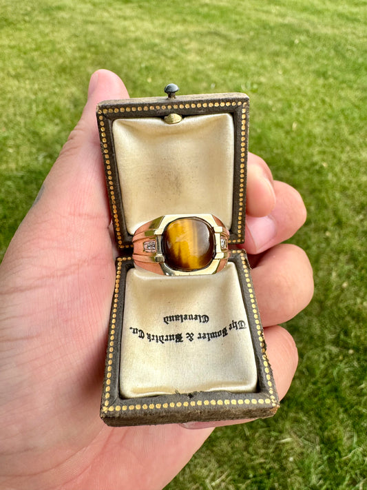 10k Gold Tigers Eye Ring