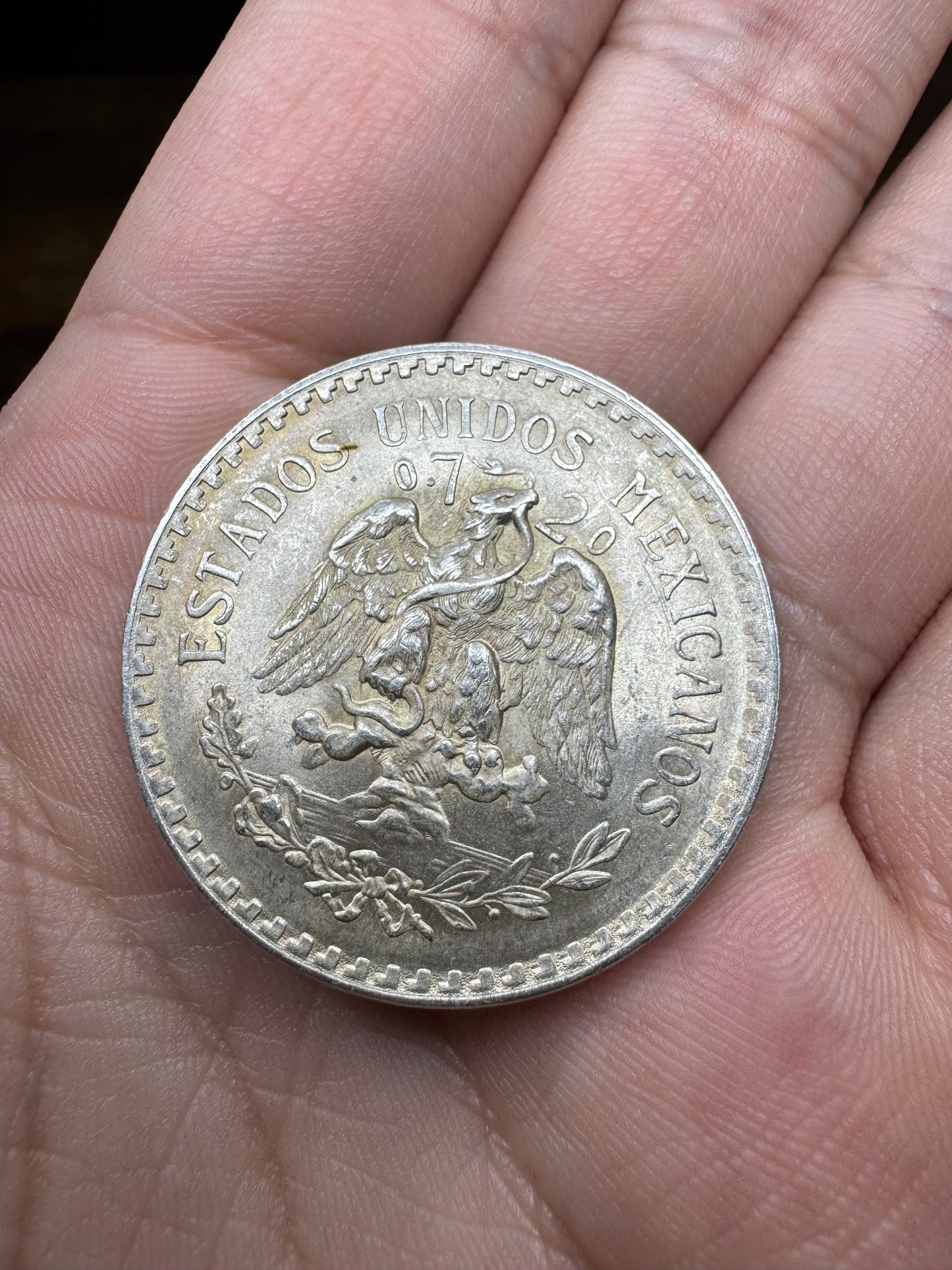 Silver 1945 Un Peso Mexican Coin